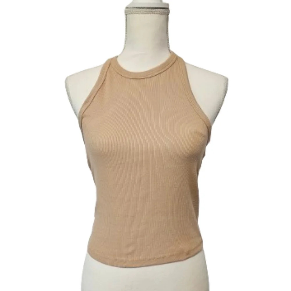 Urban Rebel Tan Crop Top Tank Women's Size Medium *Tag Hole